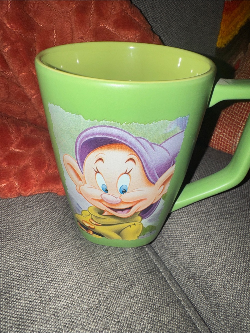 Disney Store Dopey Snow White Green Coffee Mug Large Ceramic Cup Official